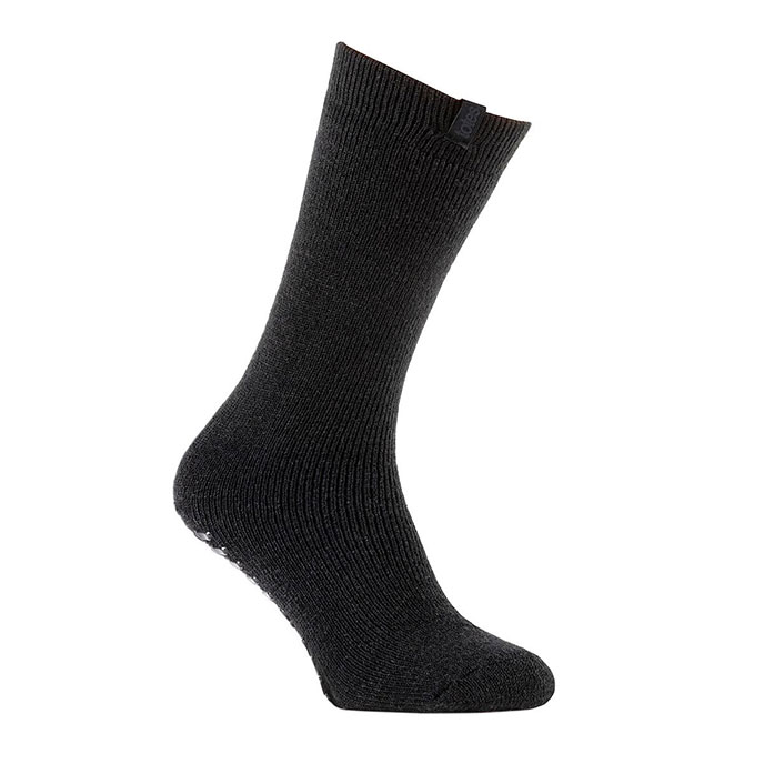 totes Mens Thermal Original Slipper Sock Charcoal Extra Image 2